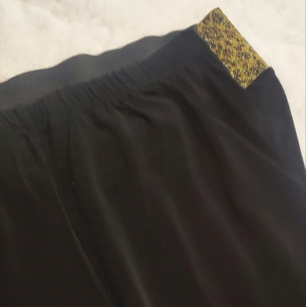 80s Black Strapless Dress with Leopard Print Accent - Picture 4 of 4